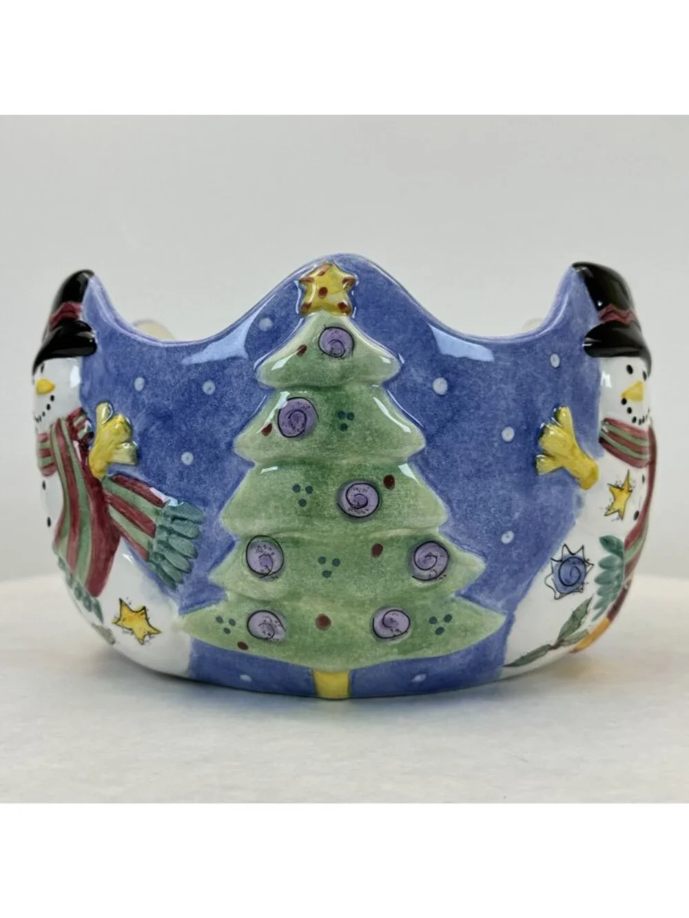 Sango The Sweet Shoppe Christmas Centerpiece Bowl Snowman #0973-165 Sue Lipkin